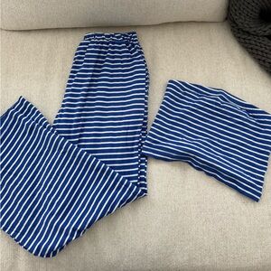 Blue and White Striped + Tube Top Set